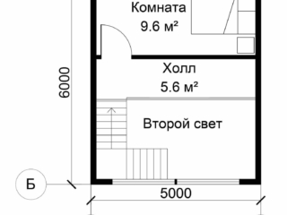 Проект дачного каркасно-щитового дома ДД-007 - План 2-ого этажа Проект дачного каркасно-щитового дома ДД-007 - План 2-ого этажа